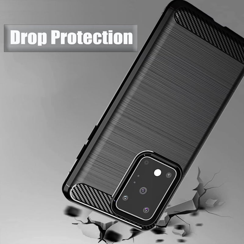 Aikcks for Samsung Galaxy S20 Ultra Phone case, Shockproof, Scratch Resistant Carbon Fiber Jacket, Soft TPU, for Galaxy S20 Ultra case (Black,) - Image 2